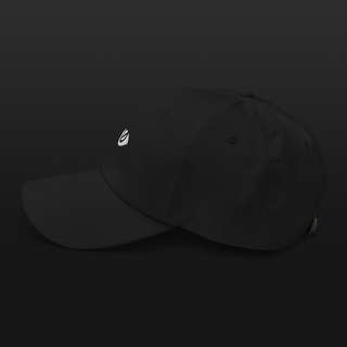 Embroidered Logo – Dad hat (White on Black)