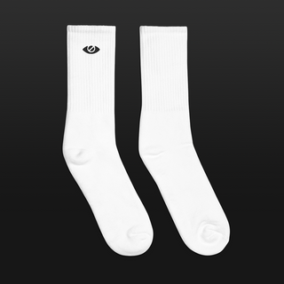 Eye Logo – Embroidered Socks (White)