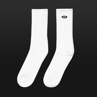 Eye Logo – Embroidered Socks (White)